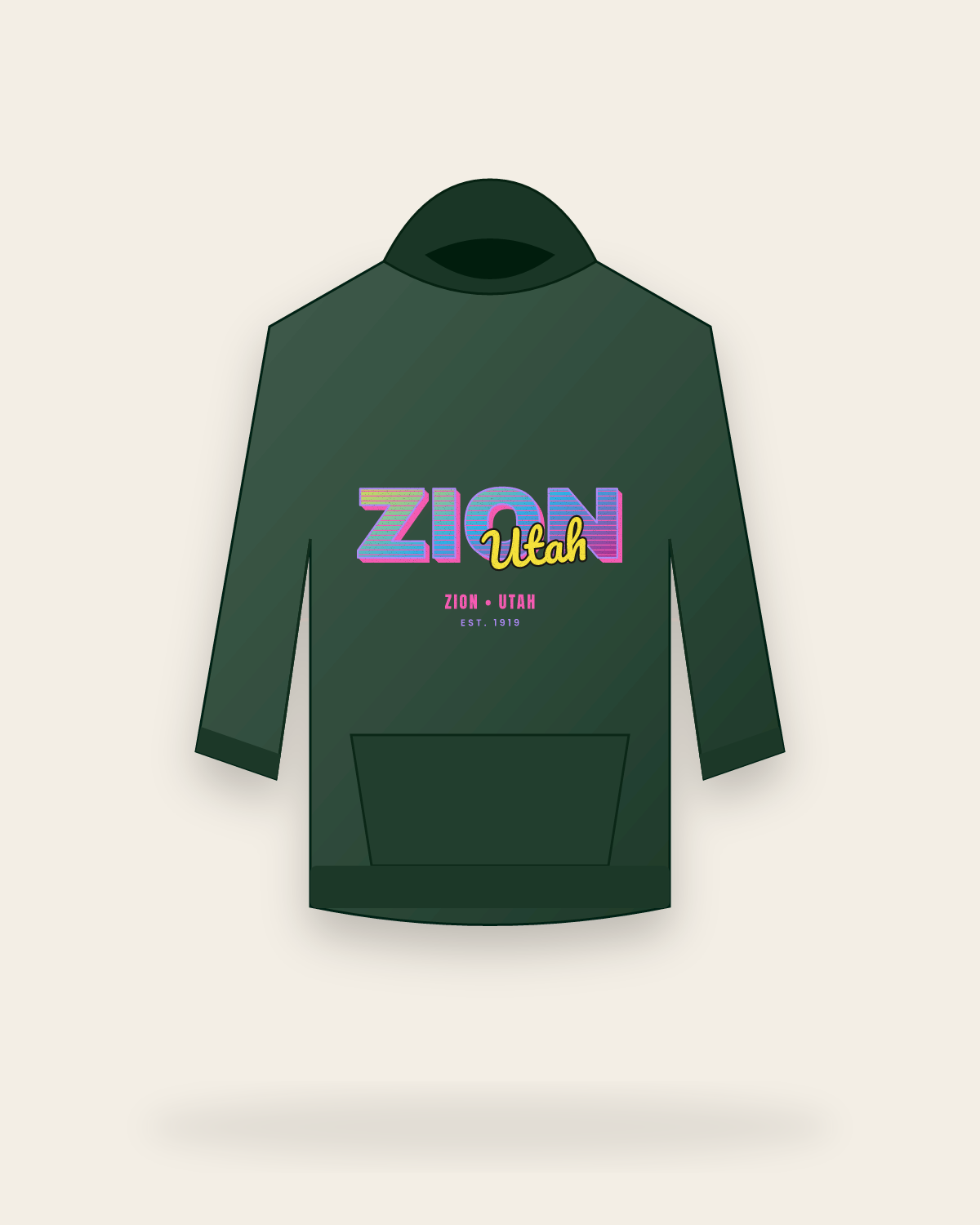 Zion Music TV Hooded Sweatshirt in Forest Green