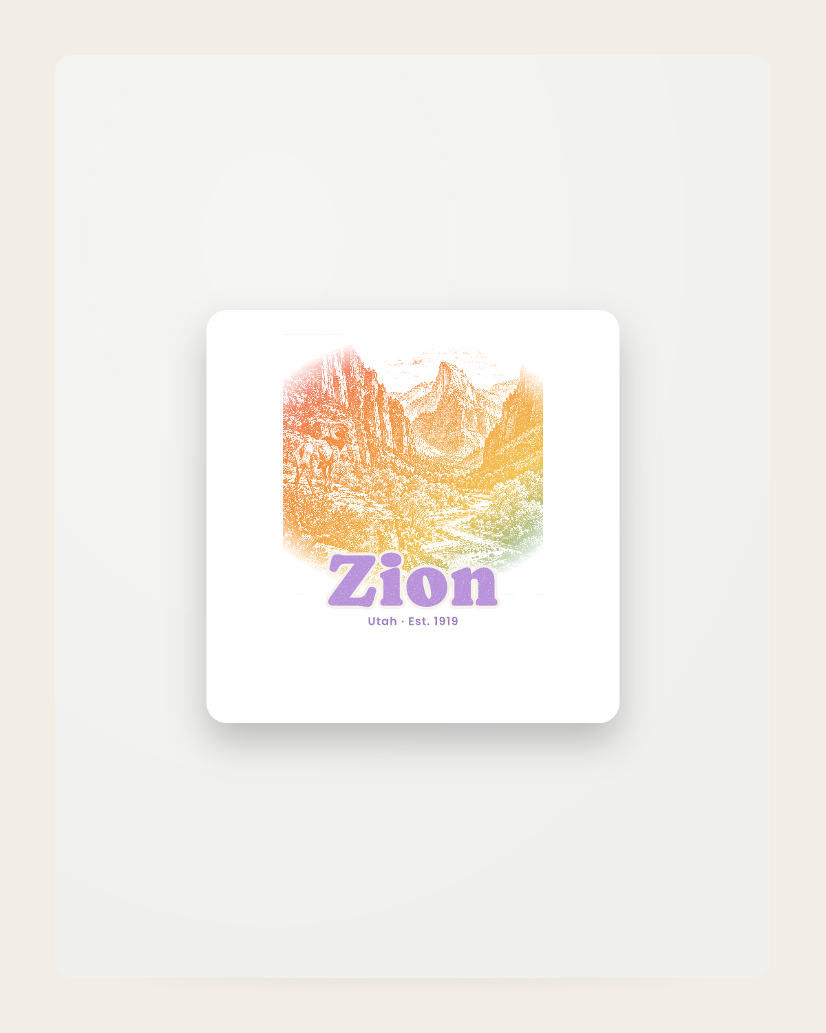 Zion Zion Canyon Fridge Magnet in White