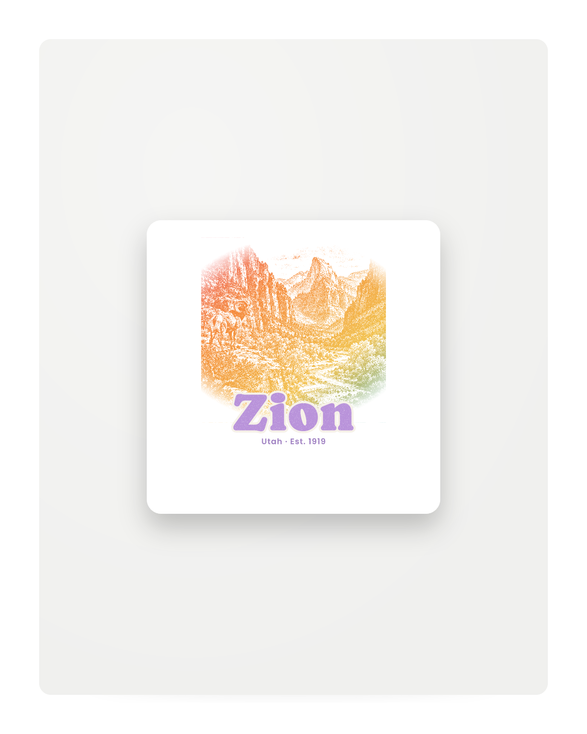 Zion Zion Canyon Fridge Magnet in White