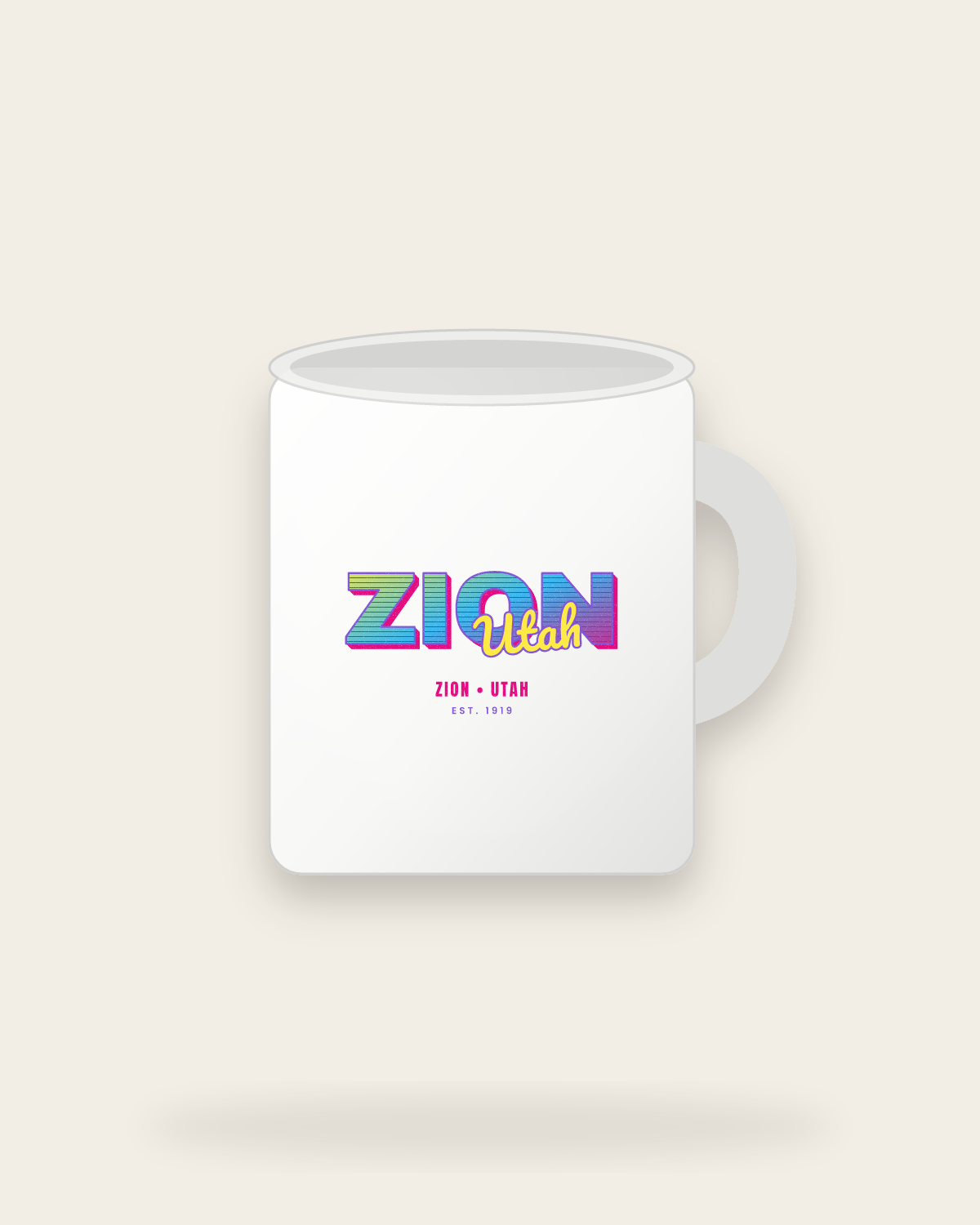 Zion Music TV Ceramic Mug 11oz in White