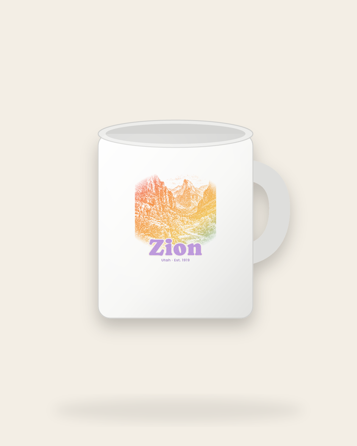 Zion Zion Canyon Ceramic Mug 11oz in White