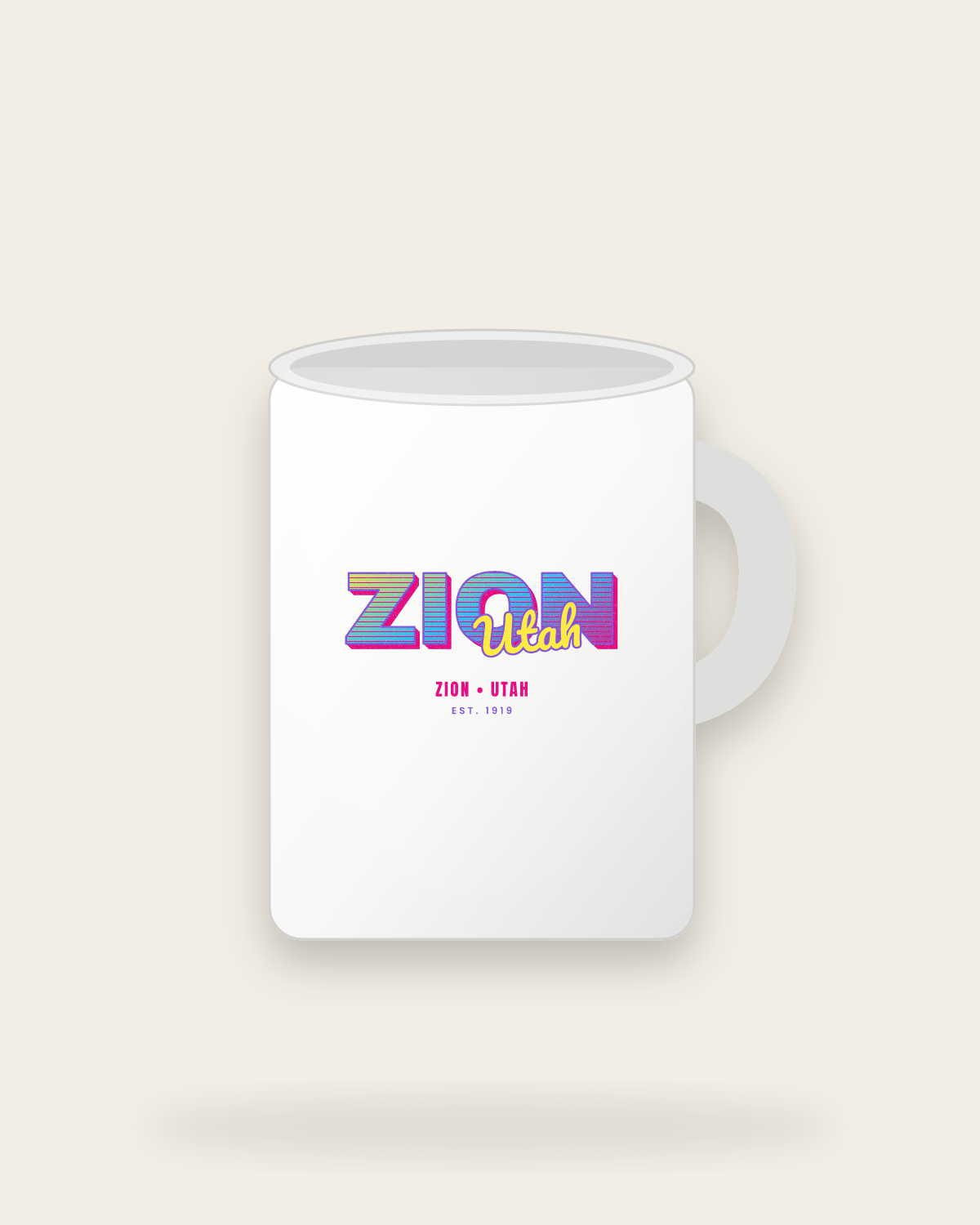 Zion Music TV Ceramic Mug 15oz in White