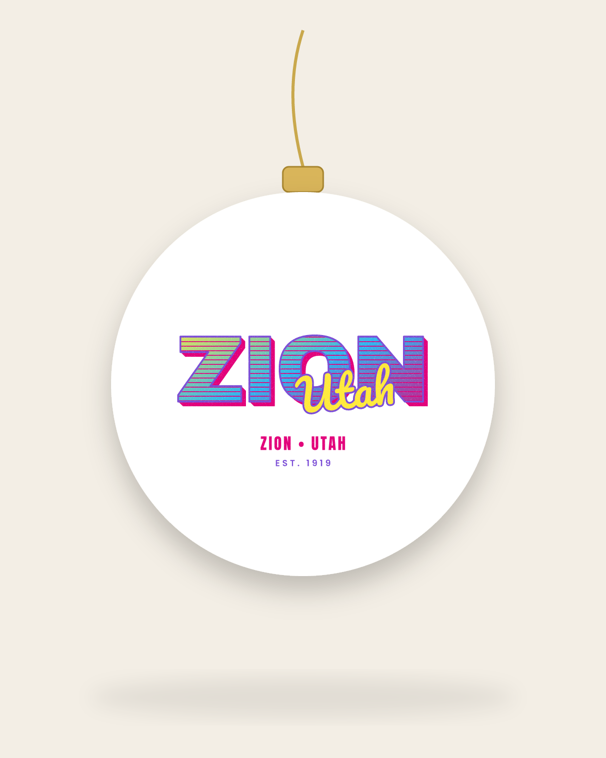 Zion Music TV Ceramic Ornament in White