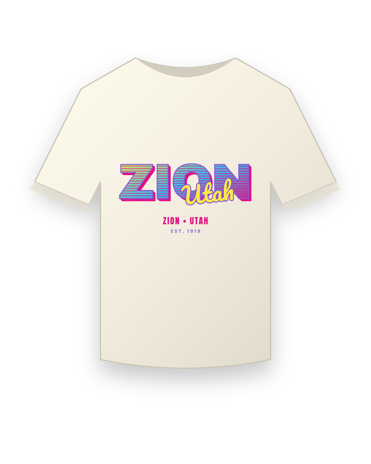 Zion Music TV Vintage Wash Tee in Ivory