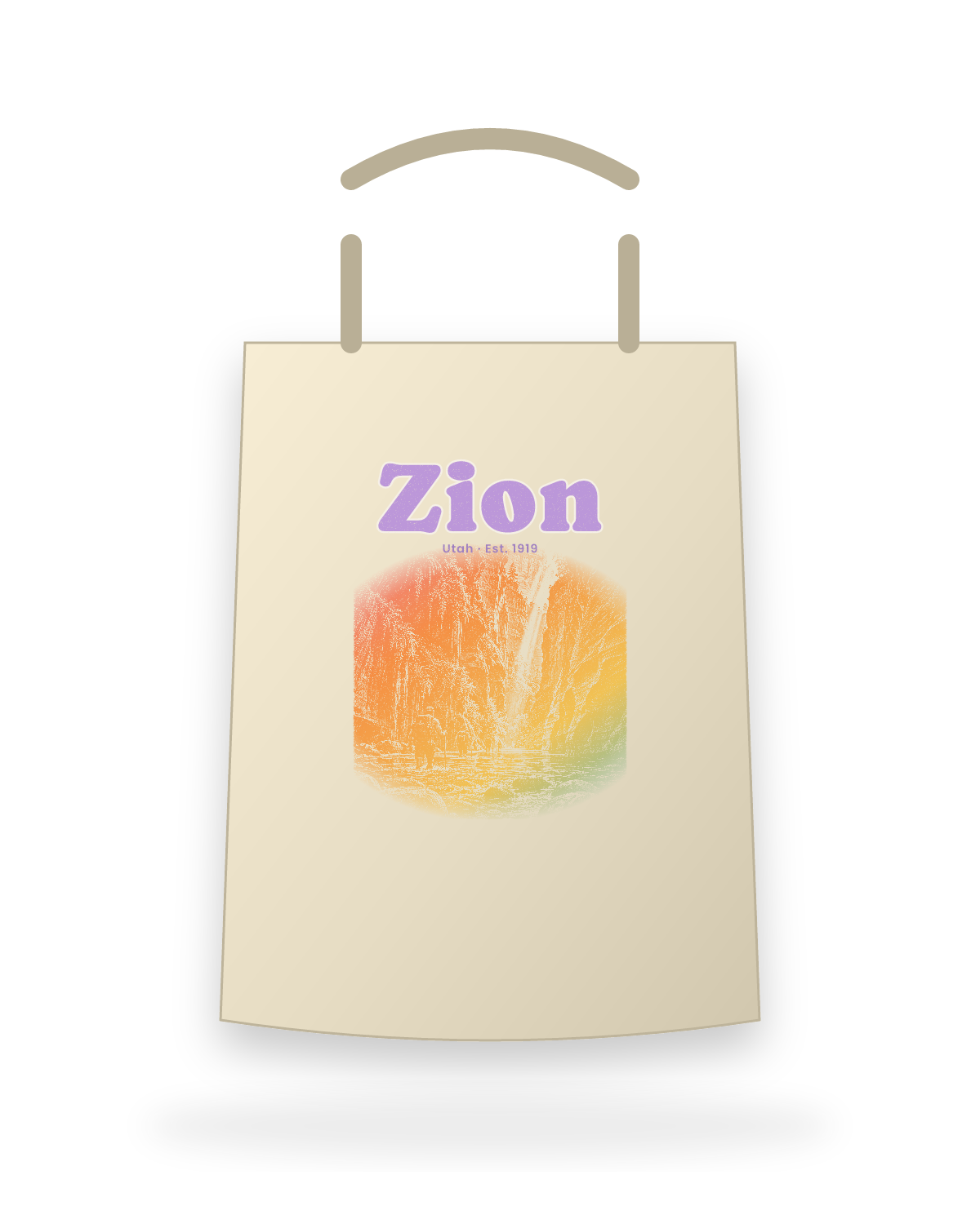 Zion The Narrows Canvas Tote in Beige