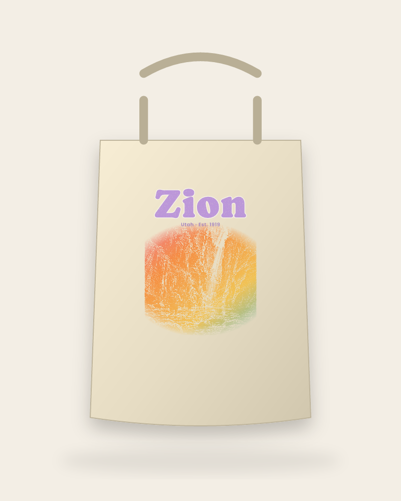 Zion The Narrows Canvas Tote