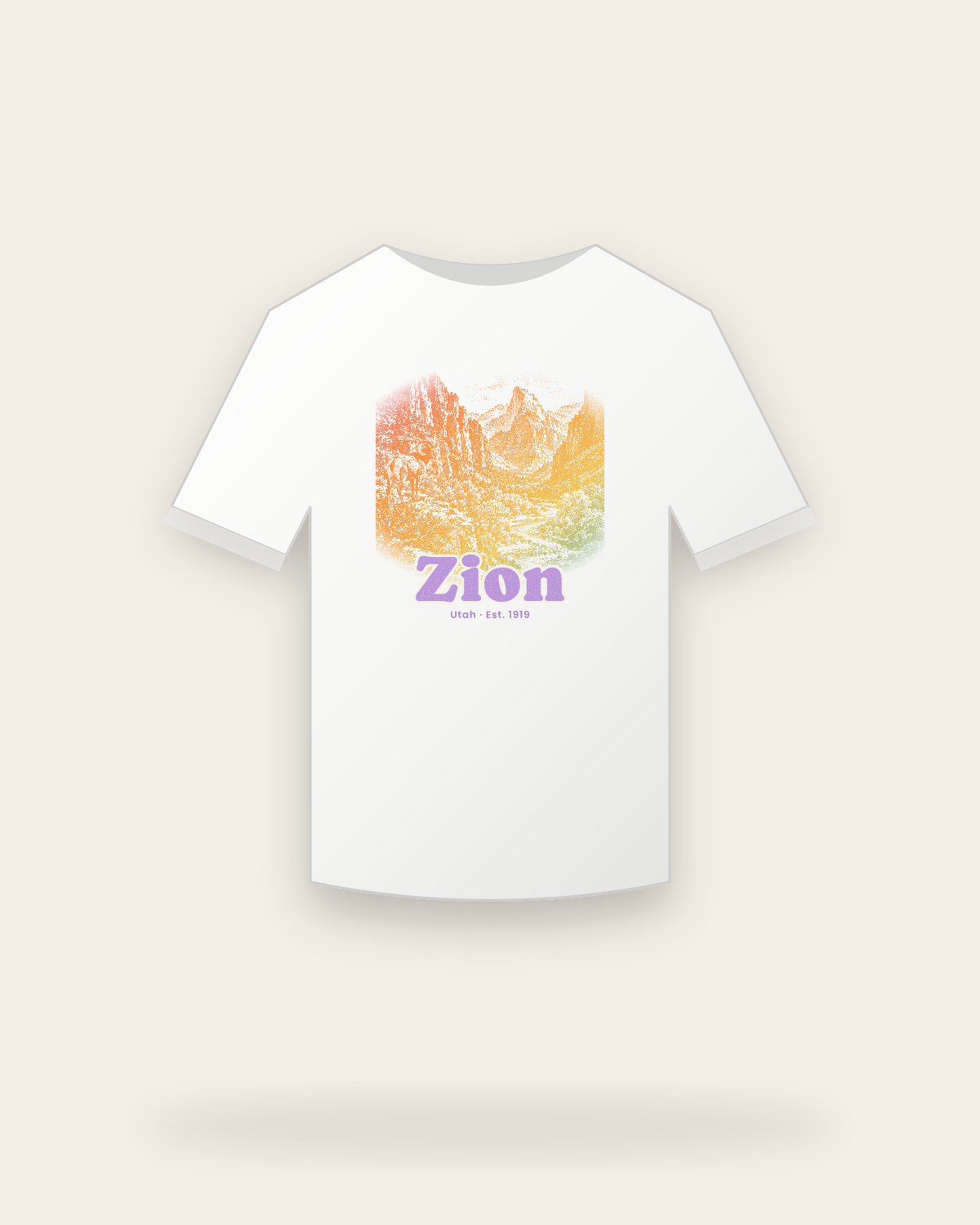Zion Zion Canyon Youth Tee in White