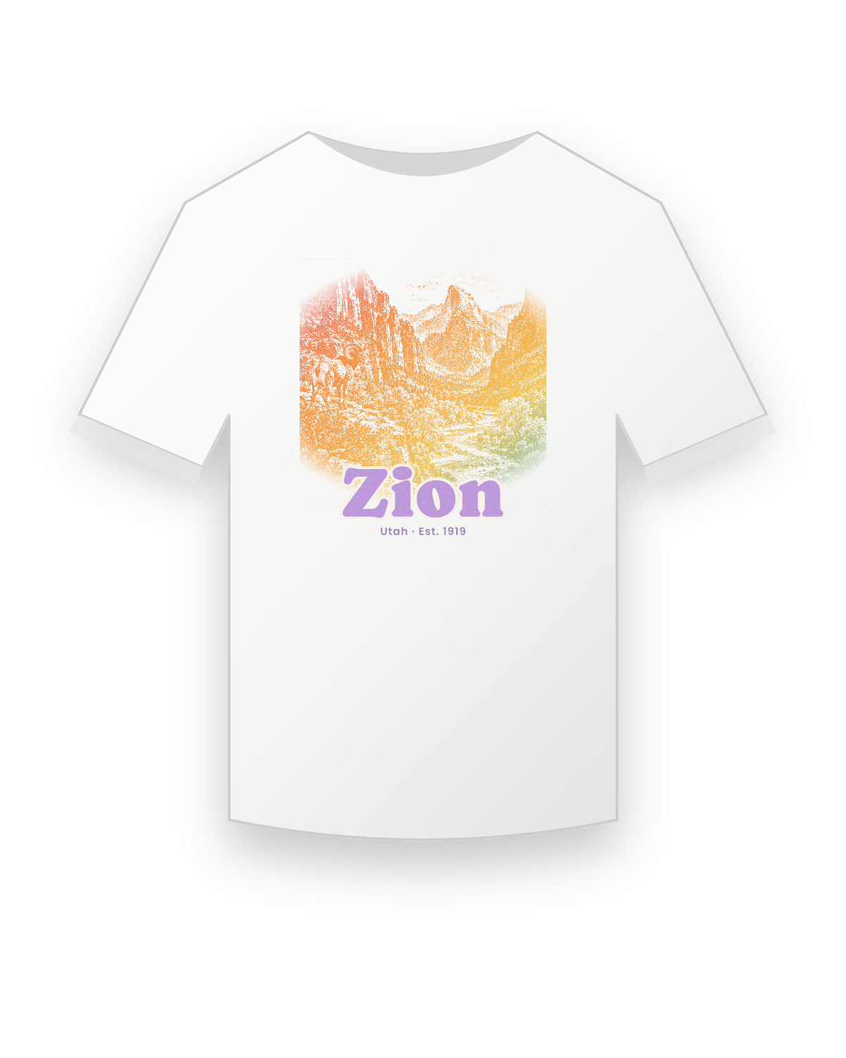 Zion Zion Canyon Youth Tee in White
