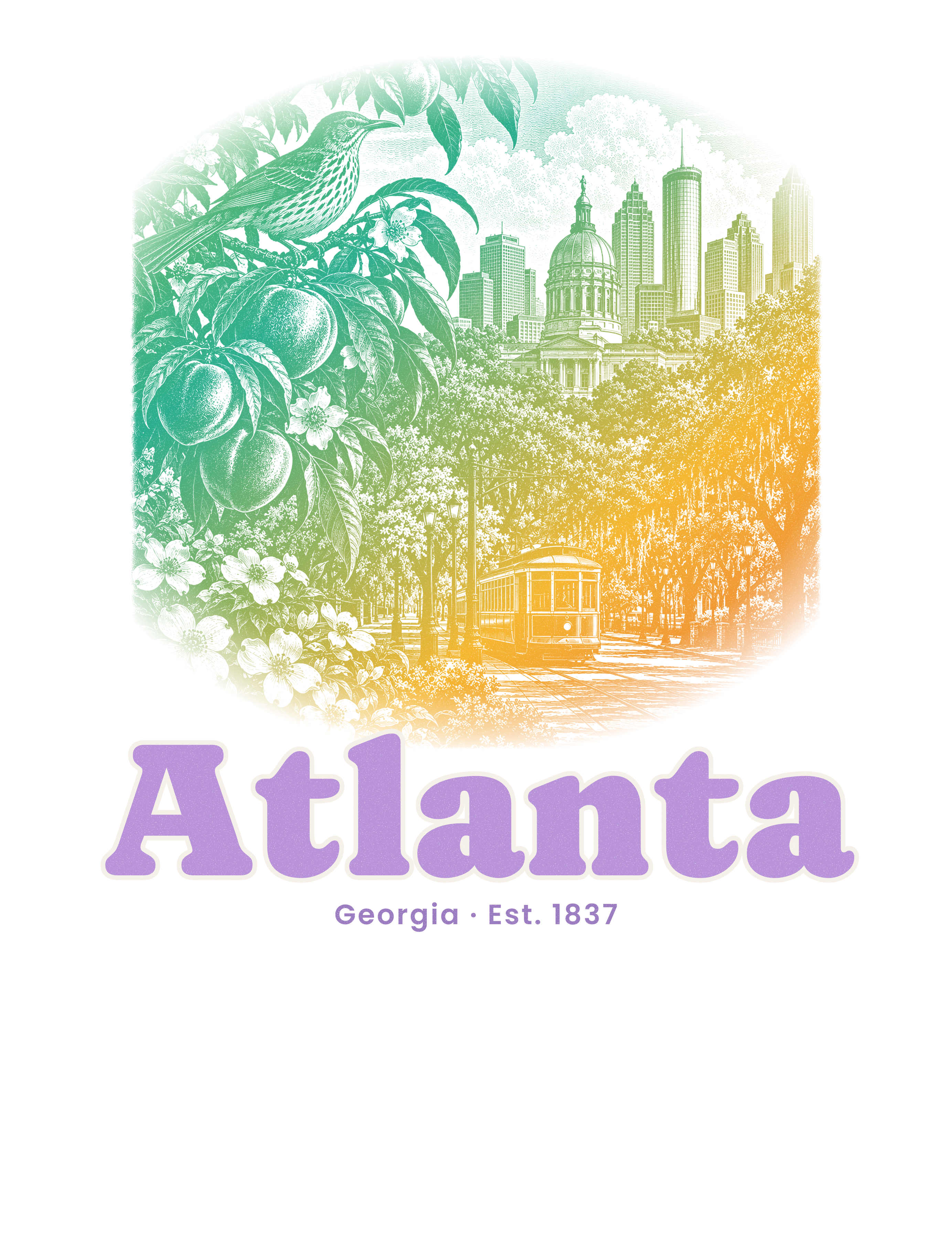 Atlanta Peach & Songbird artwork