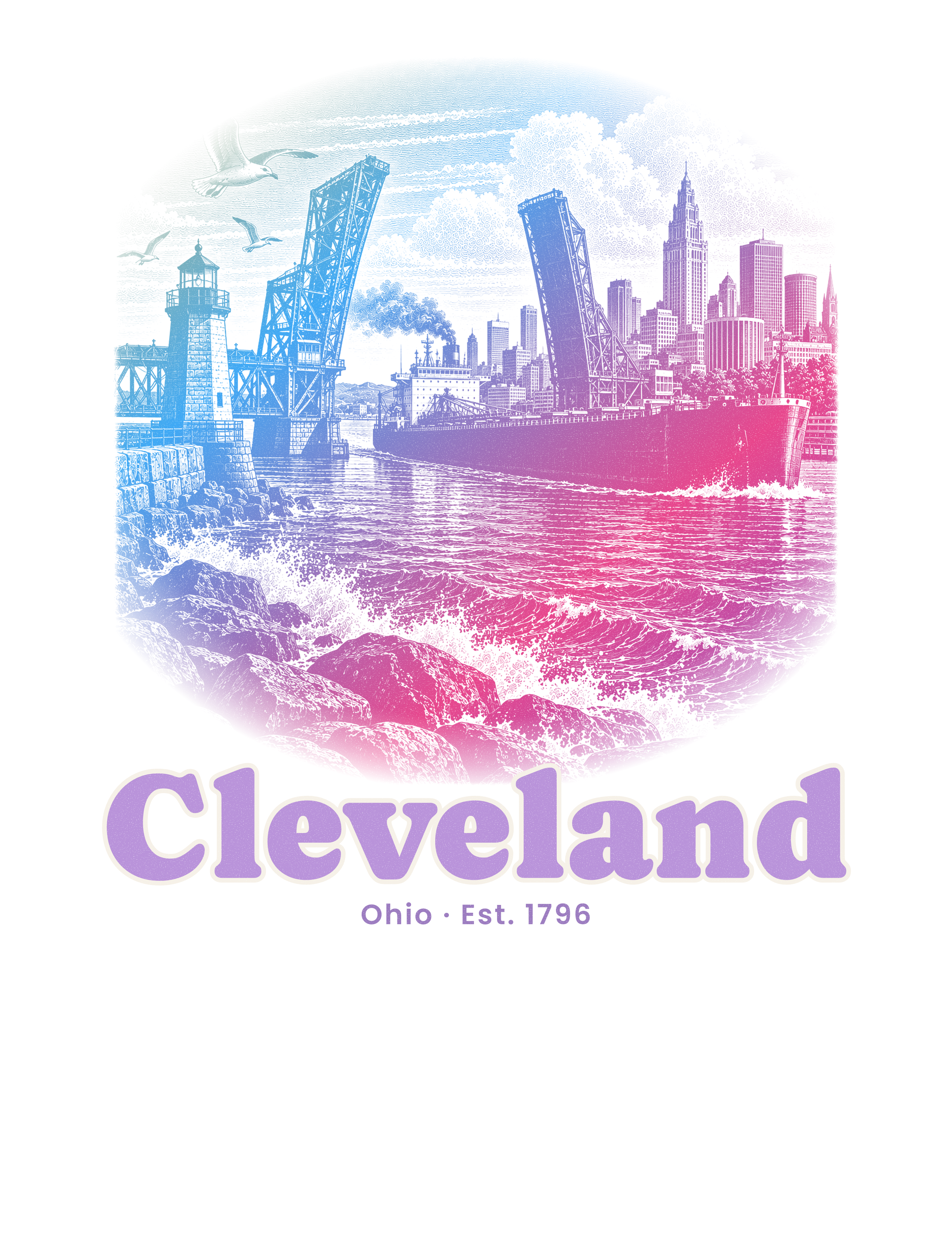 Cleveland Harbor Freighter artwork