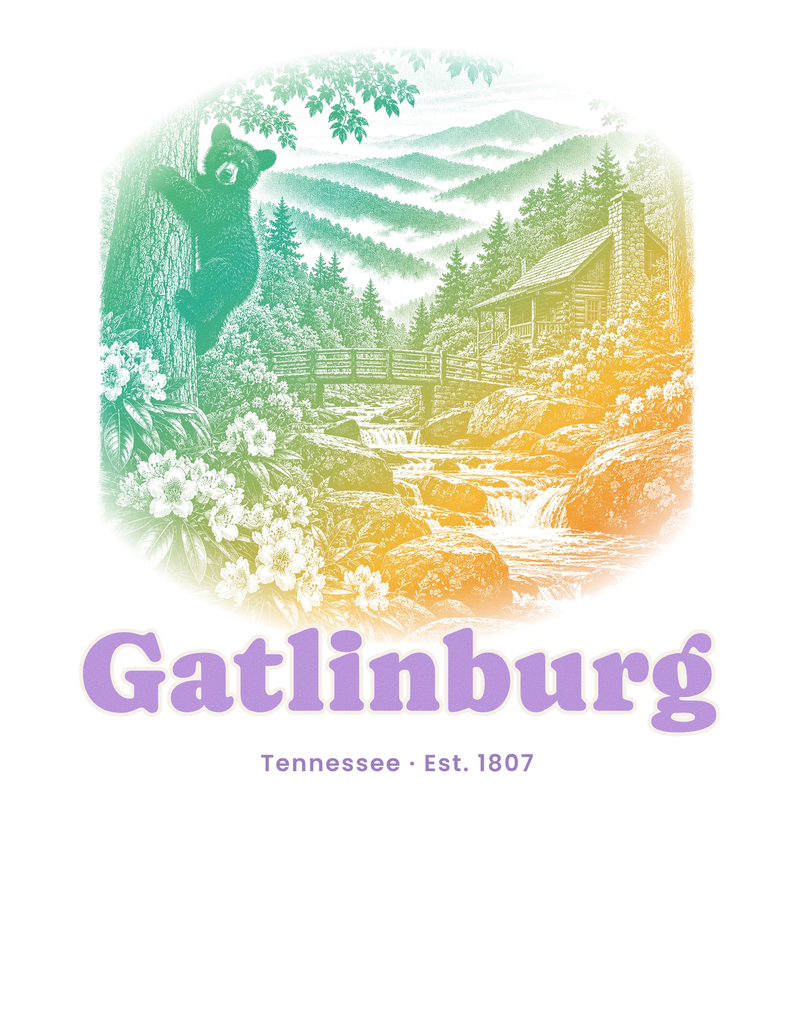 Gatlinburg Cabin Creek Bear artwork