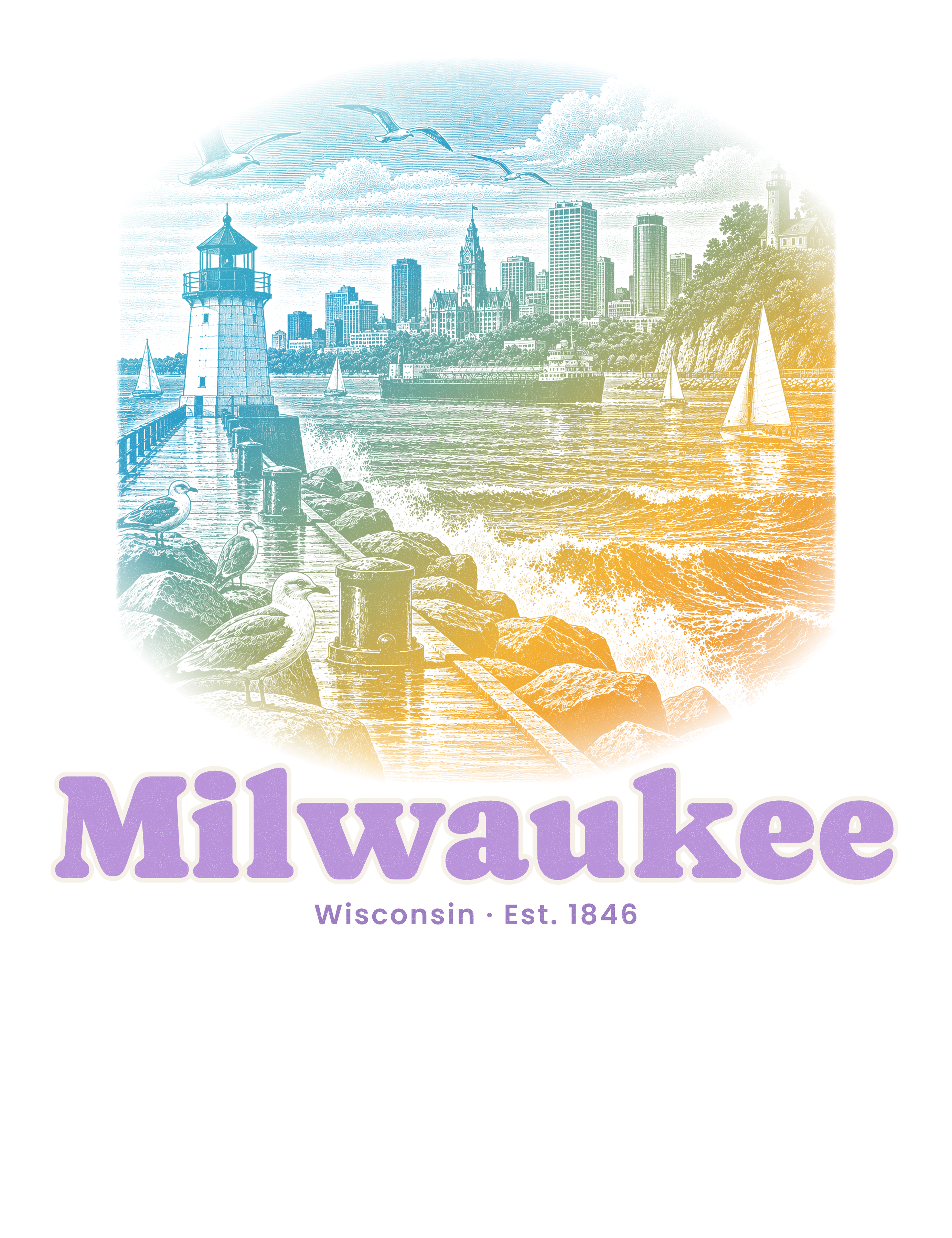 Milwaukee Breakwater Light artwork