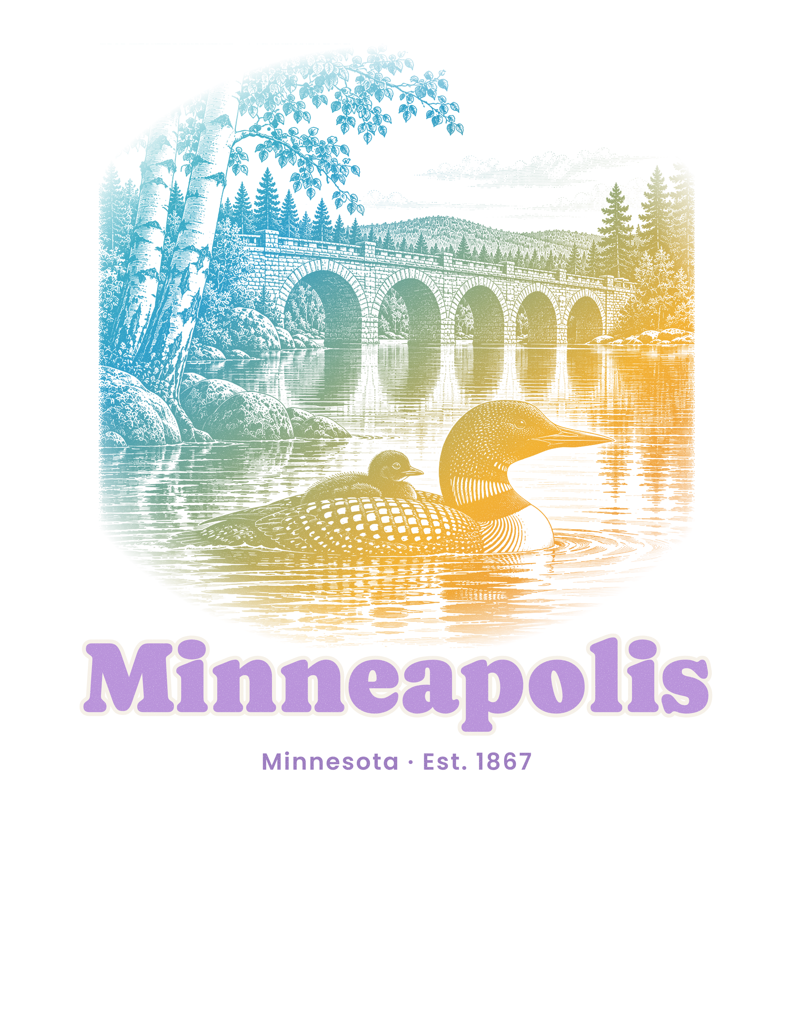 Minneapolis Loon & Stone Arch artwork