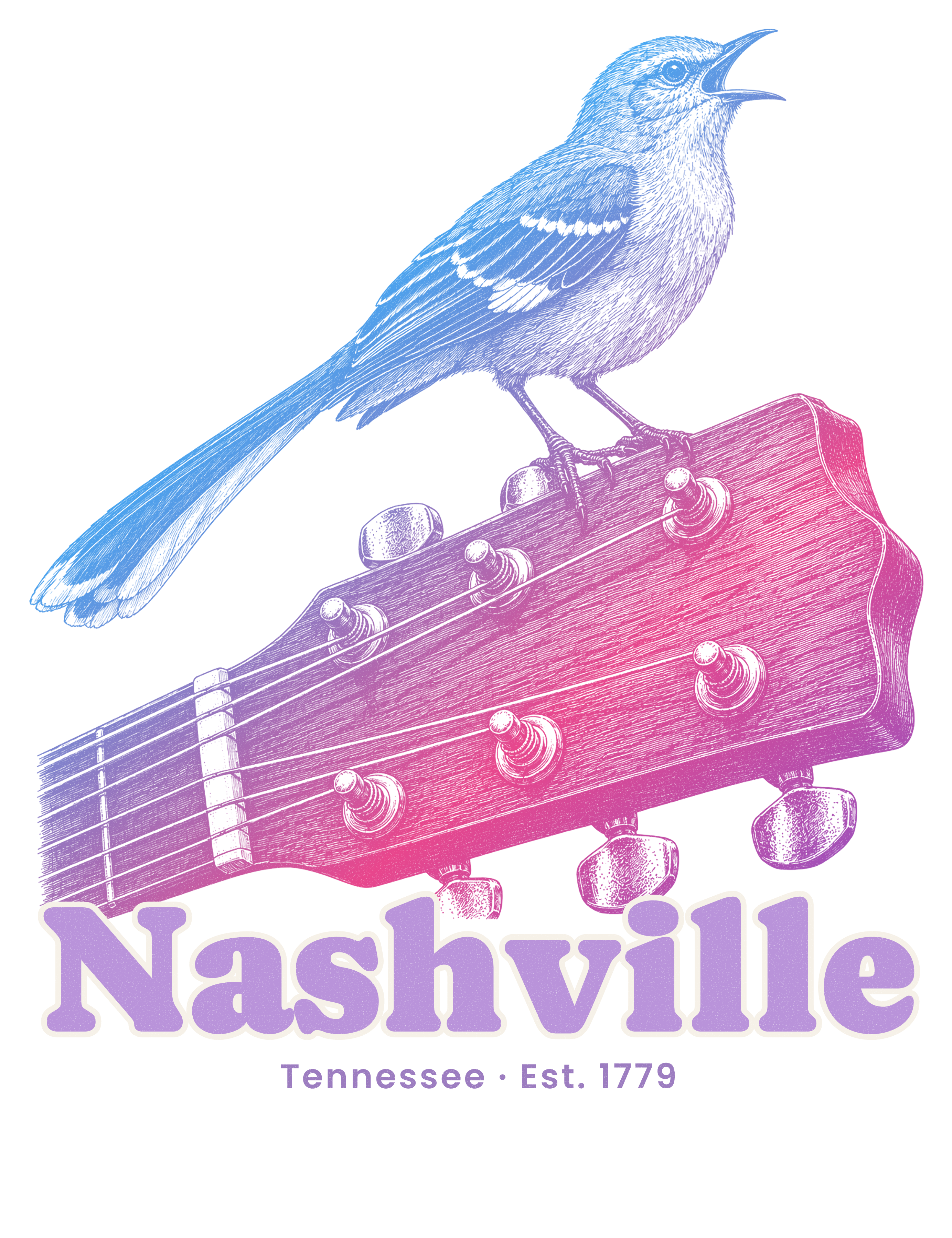 Nashville Mockingbird & Guitar artwork