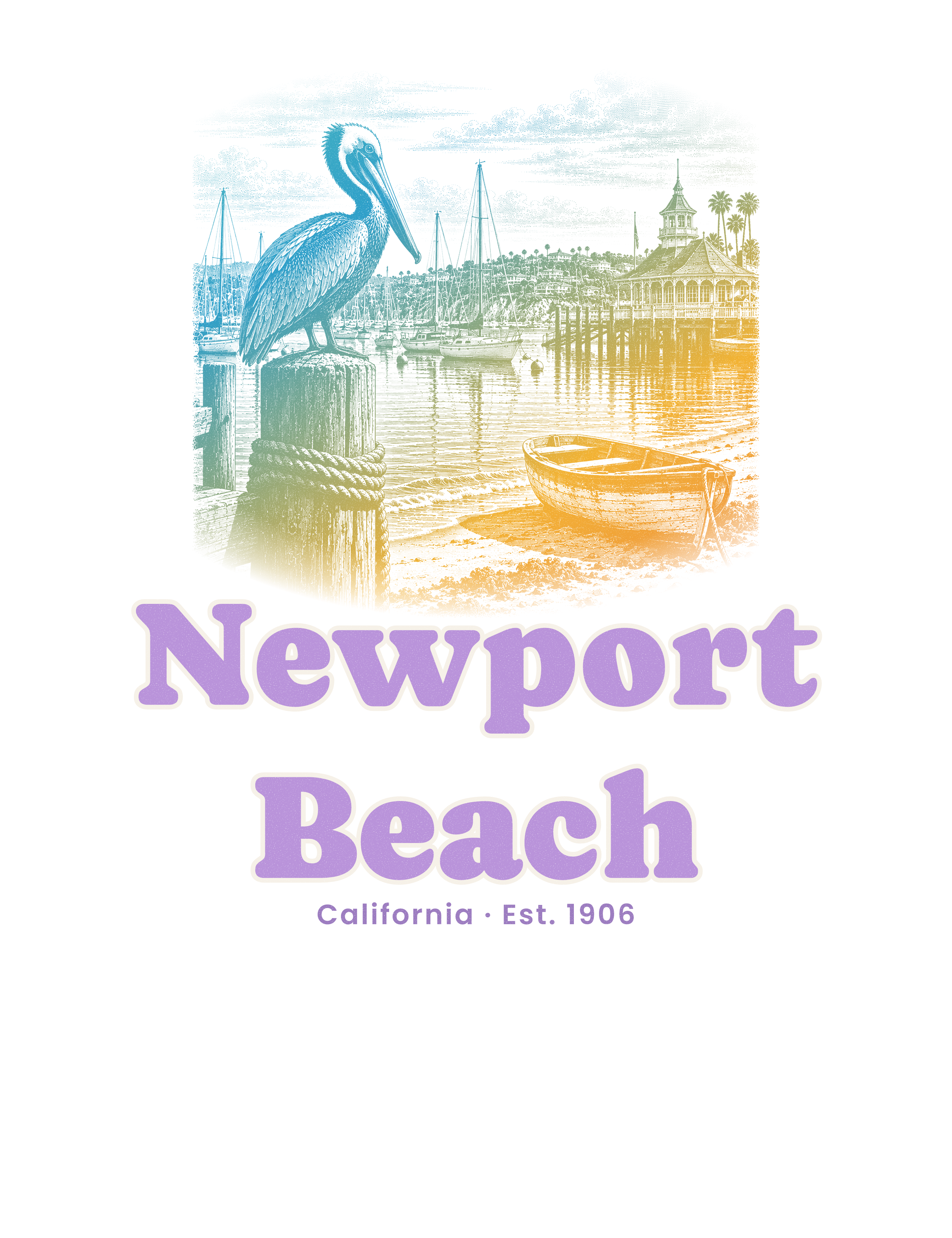 Newport Beach Harbor Pelican artwork