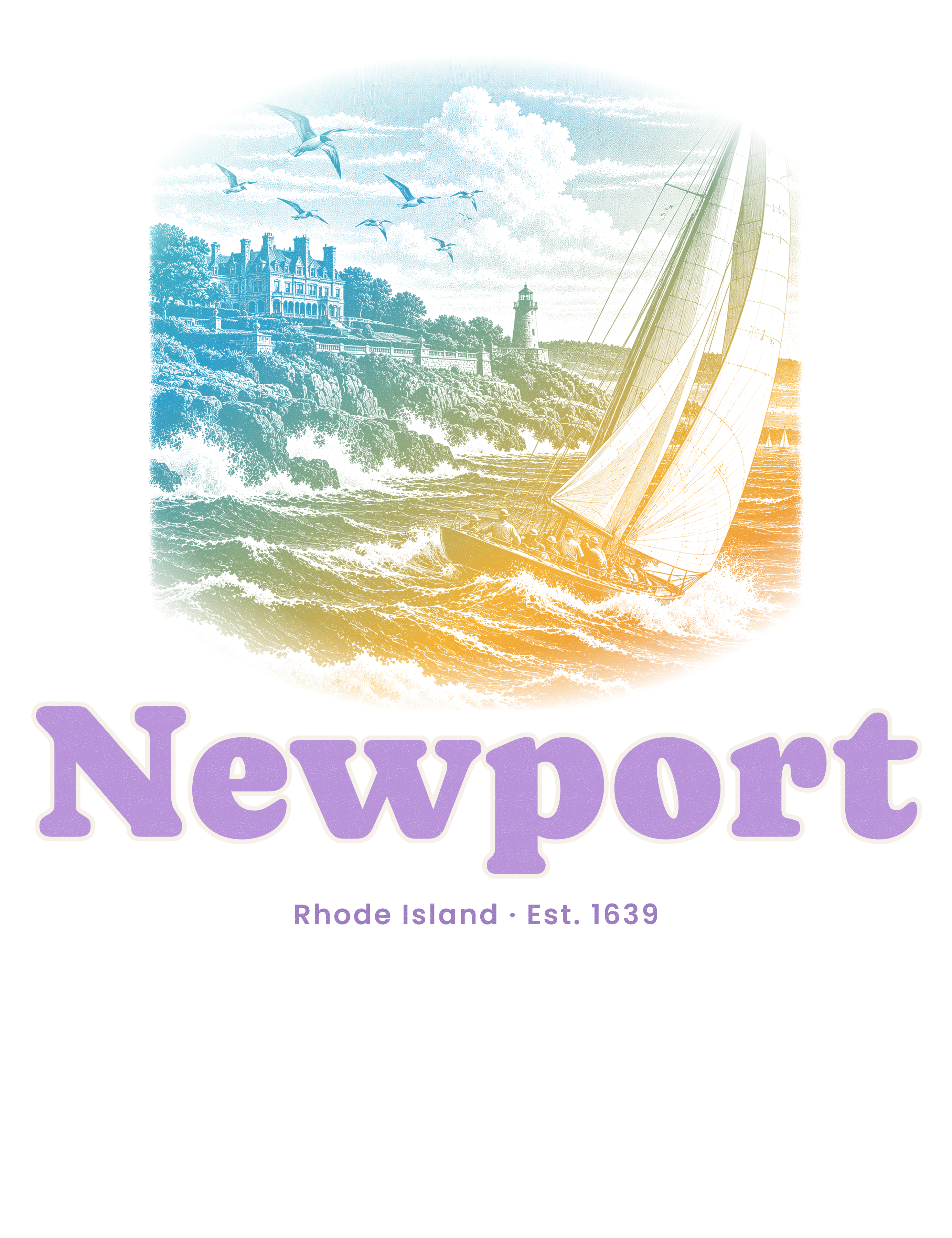 Newport Cliff Walk Sloop artwork