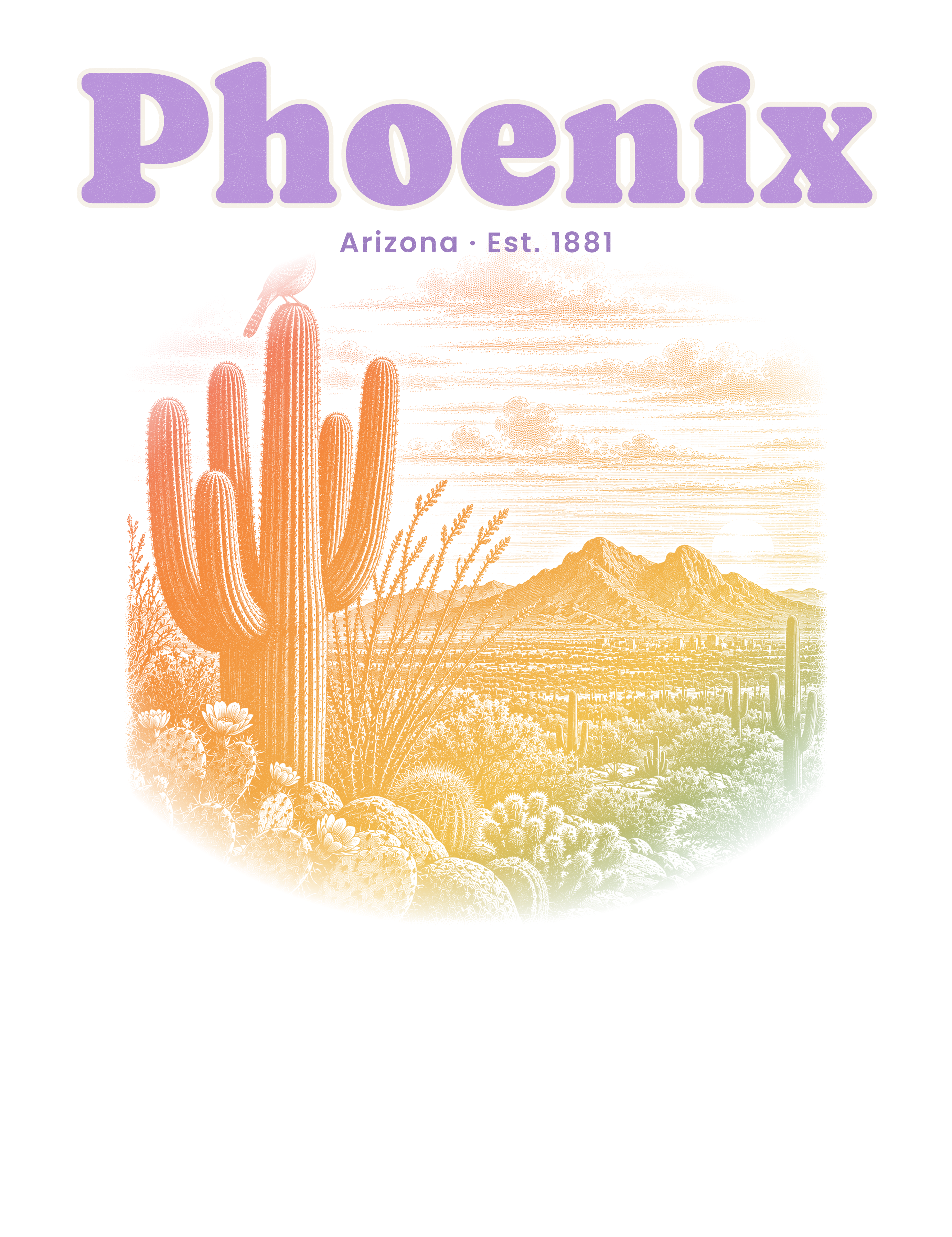 Phoenix Saguaro Sunset artwork