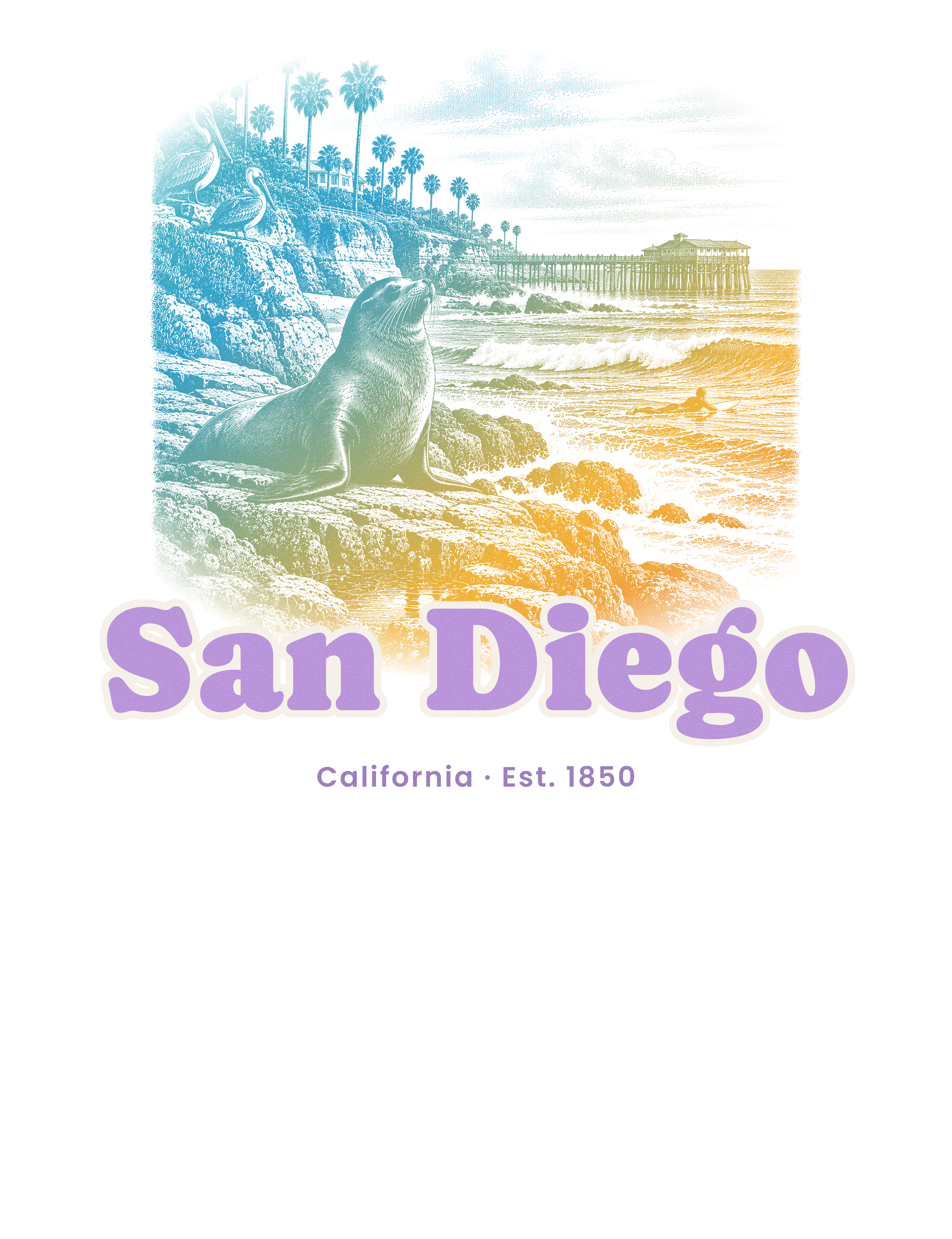 San Diego La Jolla Cove artwork