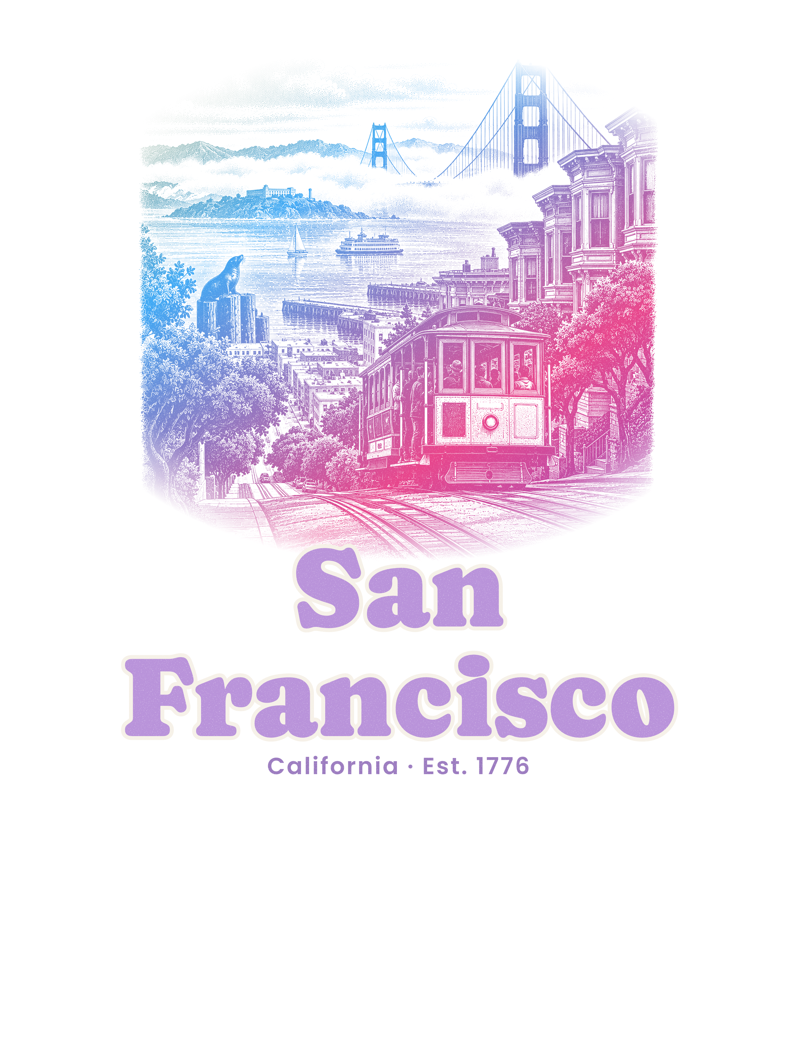 San Francisco Cable Car Hill artwork