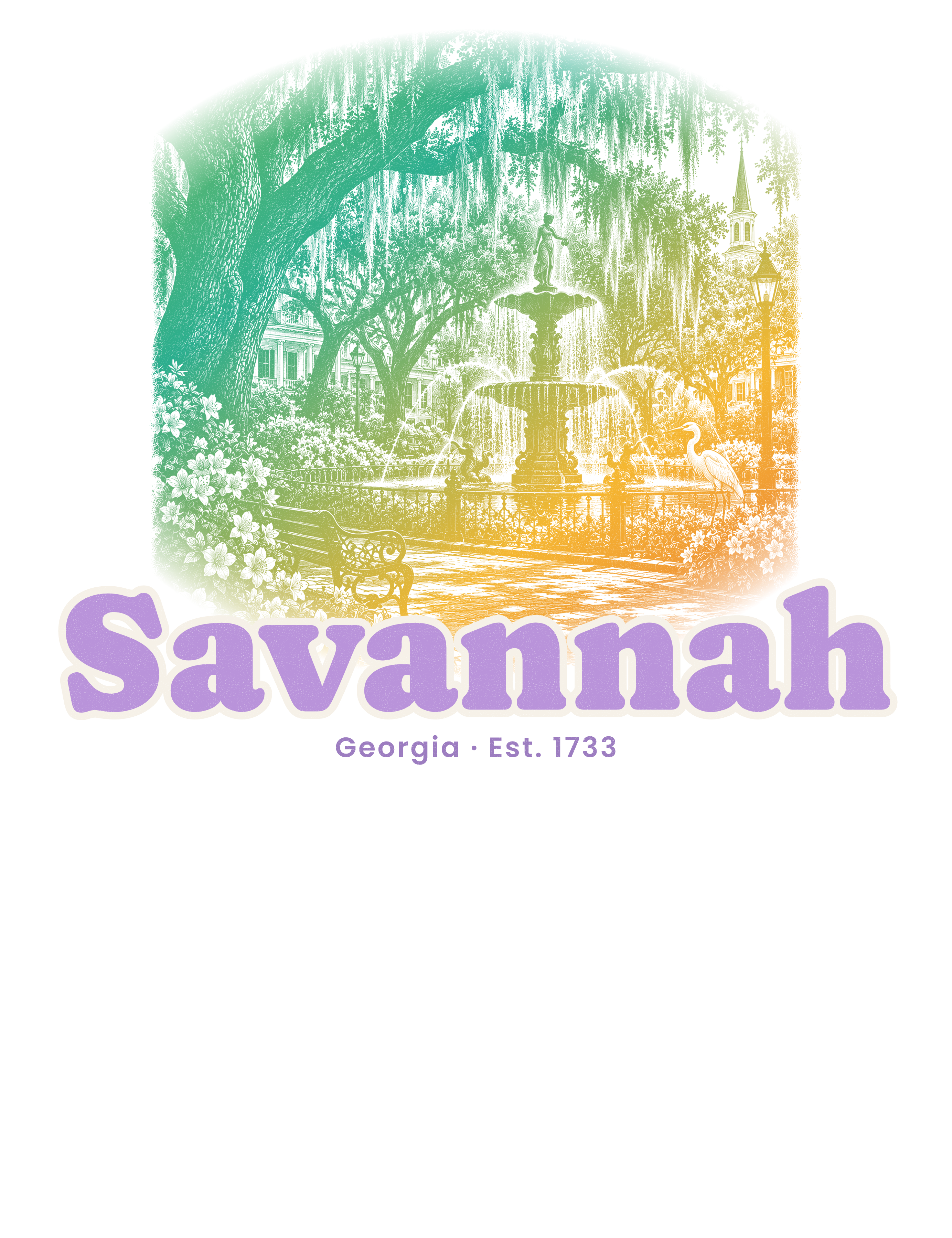 Savannah Moss & Fountain artwork
