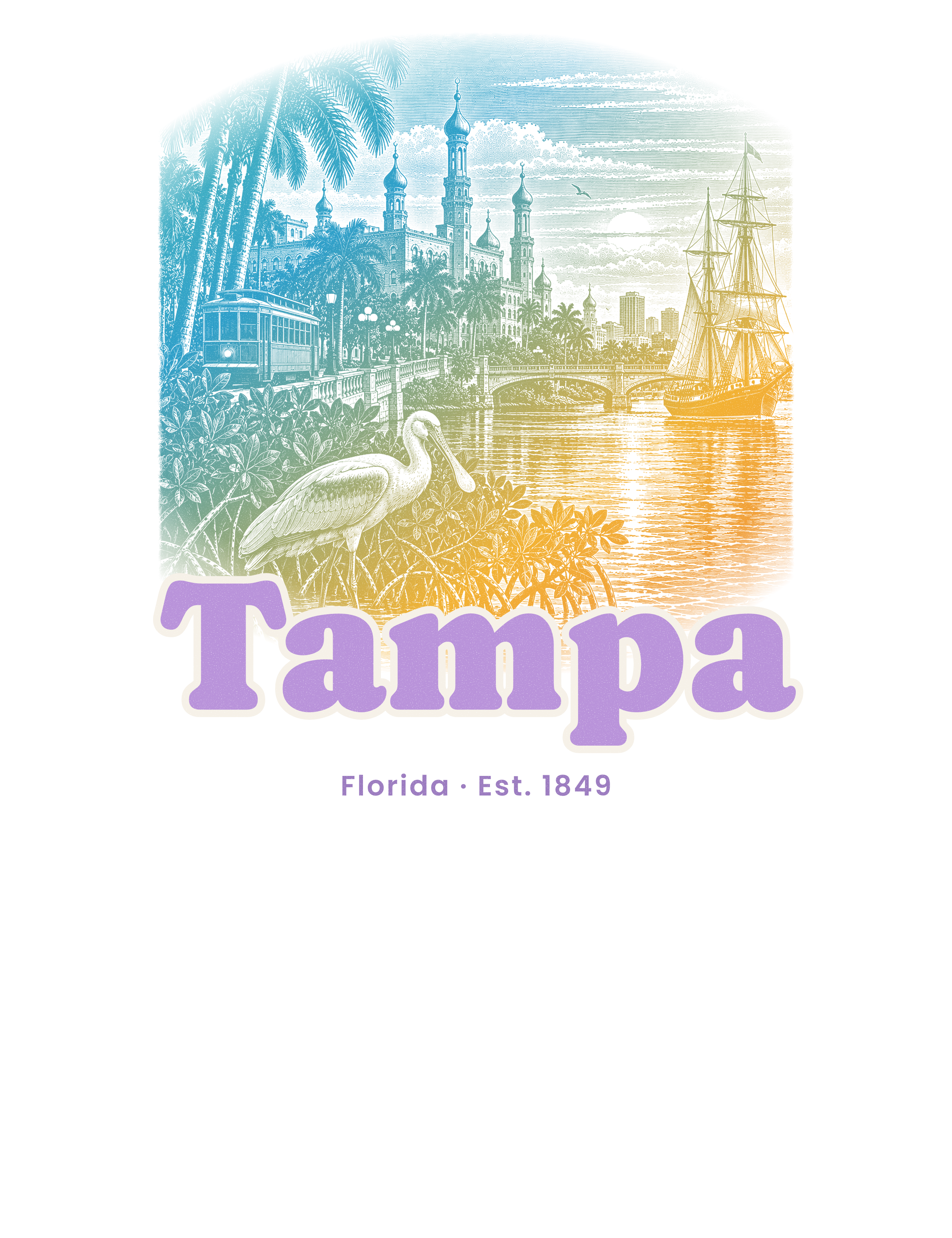 Tampa Minarets & Spoonbill artwork