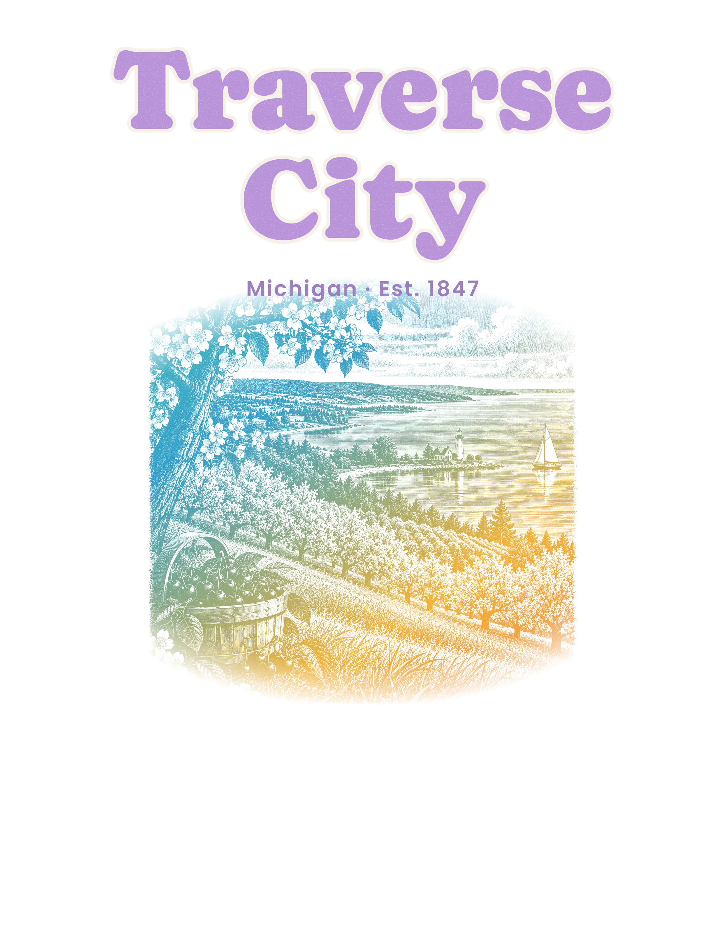 Traverse City Cherry Blossom Bay artwork