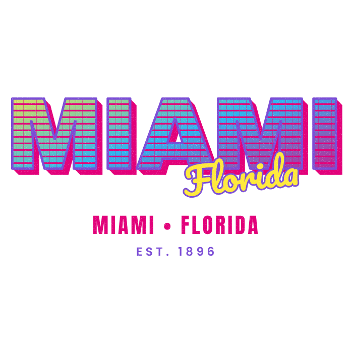 Miami 80s lettering artwork preview