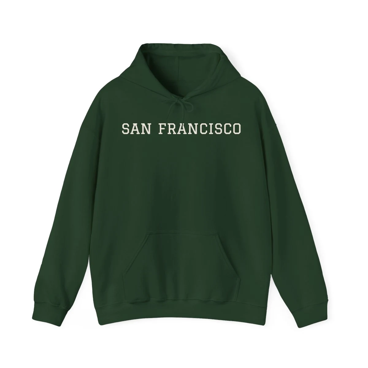 San Francisco Varsity Hooded Sweatshirt in Forest Green