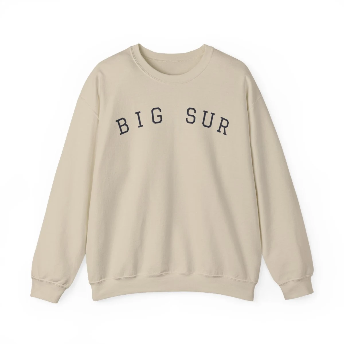 Big Sur Varsity College Crewneck Sweatshirt in Sand