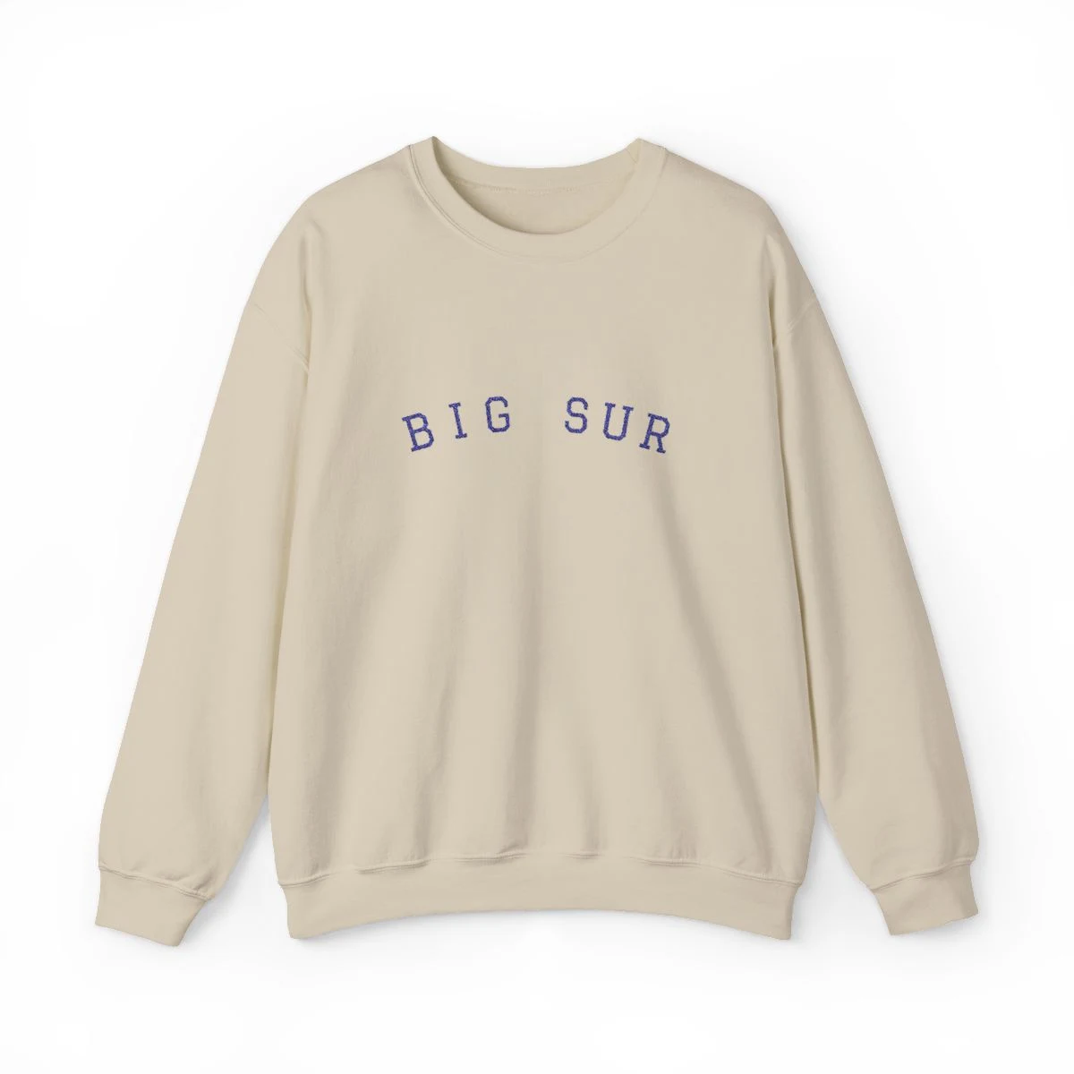 Big Sur Varsity College Embroidery Crewneck Sweatshirt in Sand