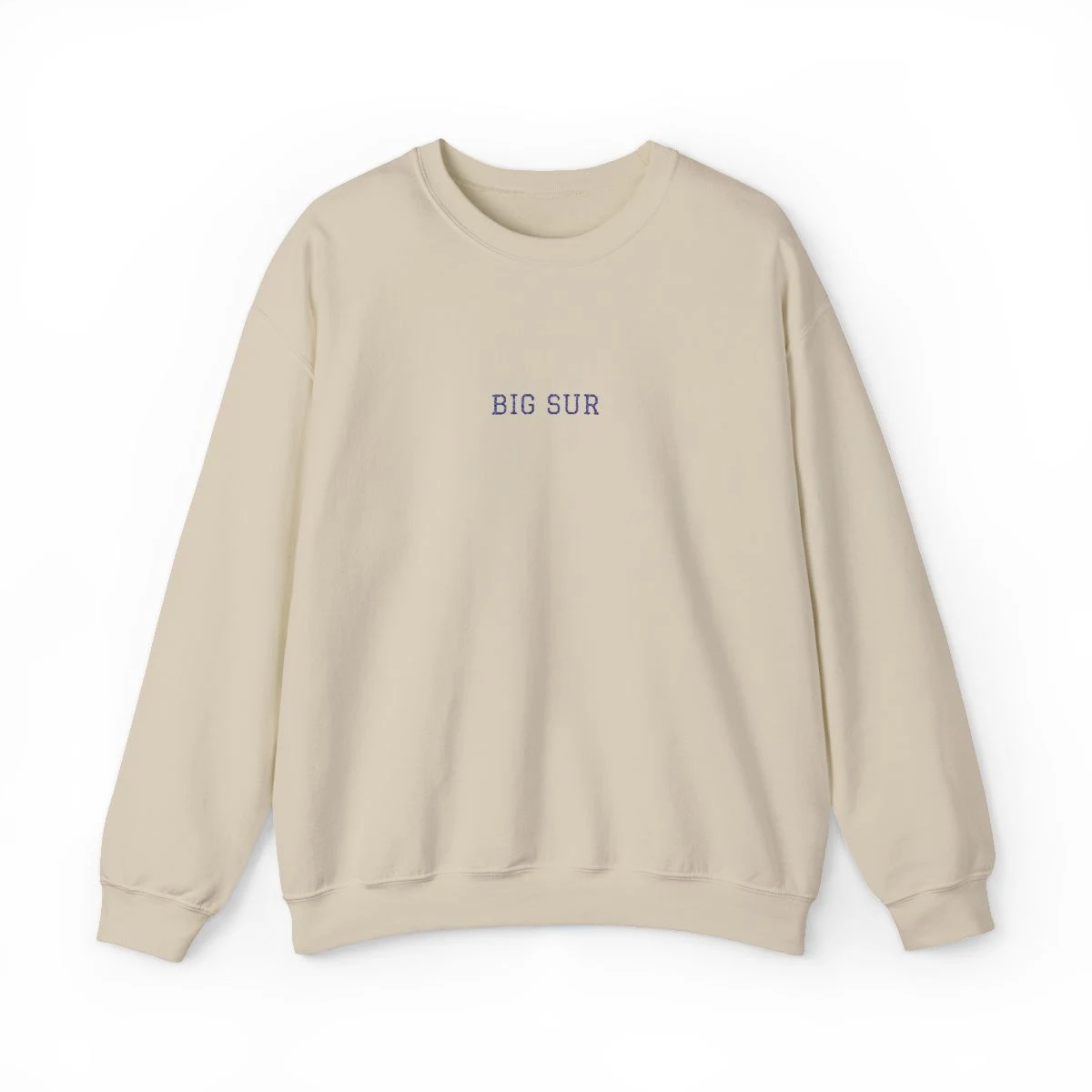 Big Sur Varsity Embroidery Crewneck Sweatshirt in Sand